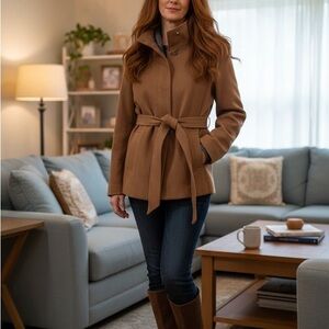 H&M Women's Tan Belted Coat